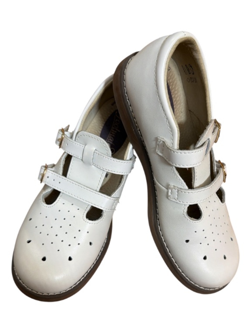 EEUC FootMates Classic White double strap Mary Jane Shoes 13.5 like new